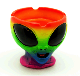Multi Colored Alien Head Ashtray